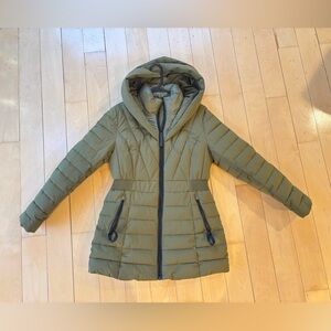 Cole Haan Green Hooded Puffer Jacket